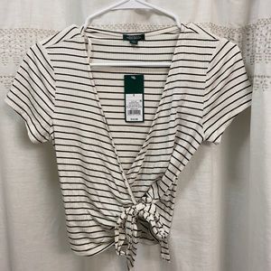 Striped Wrap Top
